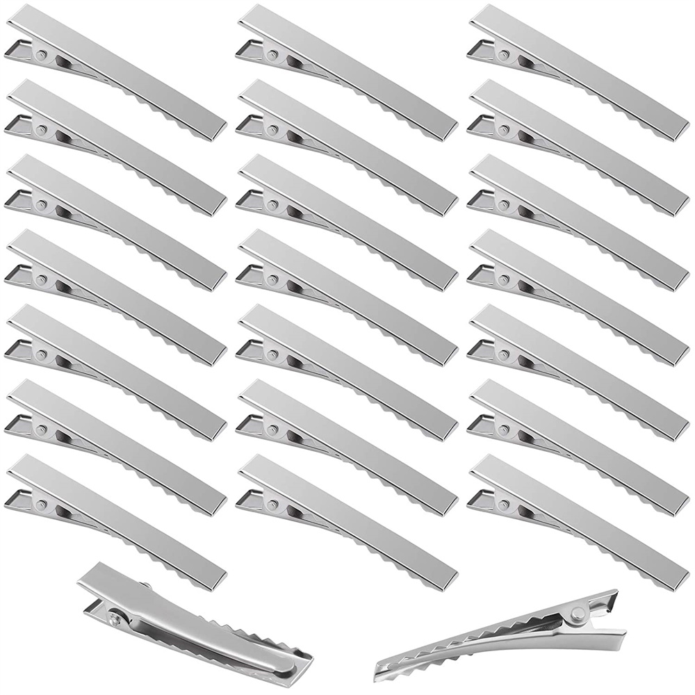 Hair Care Zinc - 20Pcs โลหะจระเข้ช่องว่างคลิปผมสำหรับ DIY Hairpin Bows Care