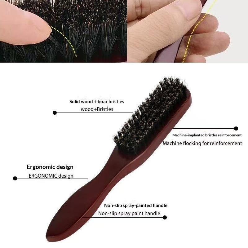 Hair Care Daily - ด้ามจับที่ให้ความสะดวกสบาย เหมาะสำหรับการดูแลเส้นผมในชีวิตประจำวัน แปรงหวีผมไม้ขนหมูป่าพร้อมขนแปรงป้องกันไฟฟ้าสถิต