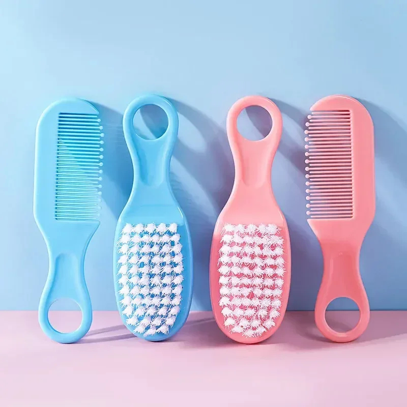 Hair Care For Baby - 1/2 ชุดแปรงหวีผมเด็กแบบพกพาทารกแรกเกิดเด็กวัยหัดเดินแปรงผมนุ่มหัวนวดหวีชุดเด็กทารกอุปกรณ์ดูแลเส้นผม