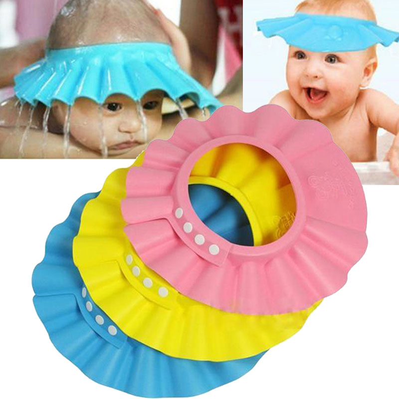 Hair Care For Baby - หมวกอาบน้ำเด็ก 3 สี ปรับได้ ปลอดภัย ป้องกันน้ำเข้าตา