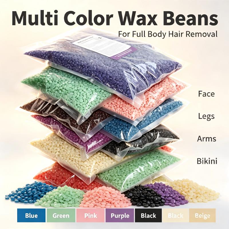Hair Care Color - เม็ดแว็กซ์กำจัดขนหลากสีแบบไม่เจ็บปวด ไม่ต้องใช้แผ่นแว็กซ์ สำหรับผู้หญิง ใช้กำจัดขนบริเวณบิกินี่ ใบหน้า และร่างกายที่บ้าน