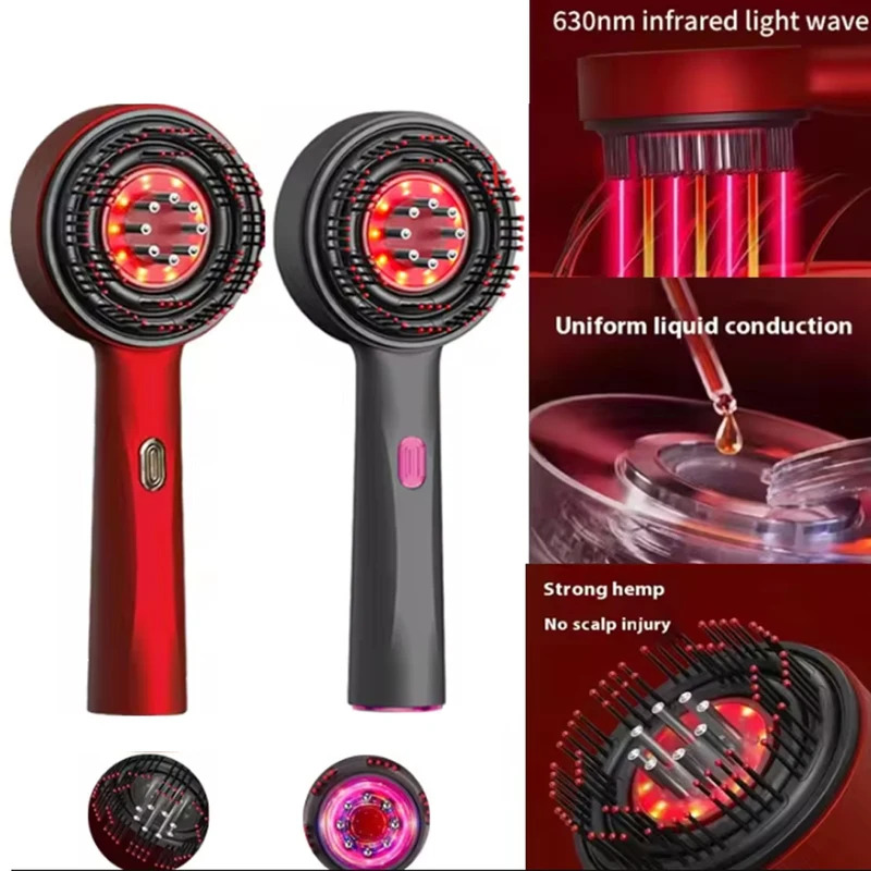 Hair Care Essence - 3 โหมดไฟฟ้านวดการสั่นสะเทือนหวี Red Light Therapy Hair