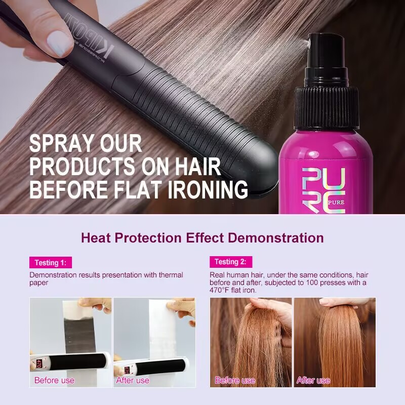 สเปรย์ป้องกันความร้อน PURC ผสม - Hair Care Heat Protectant บทวิจารณ์และราคา
