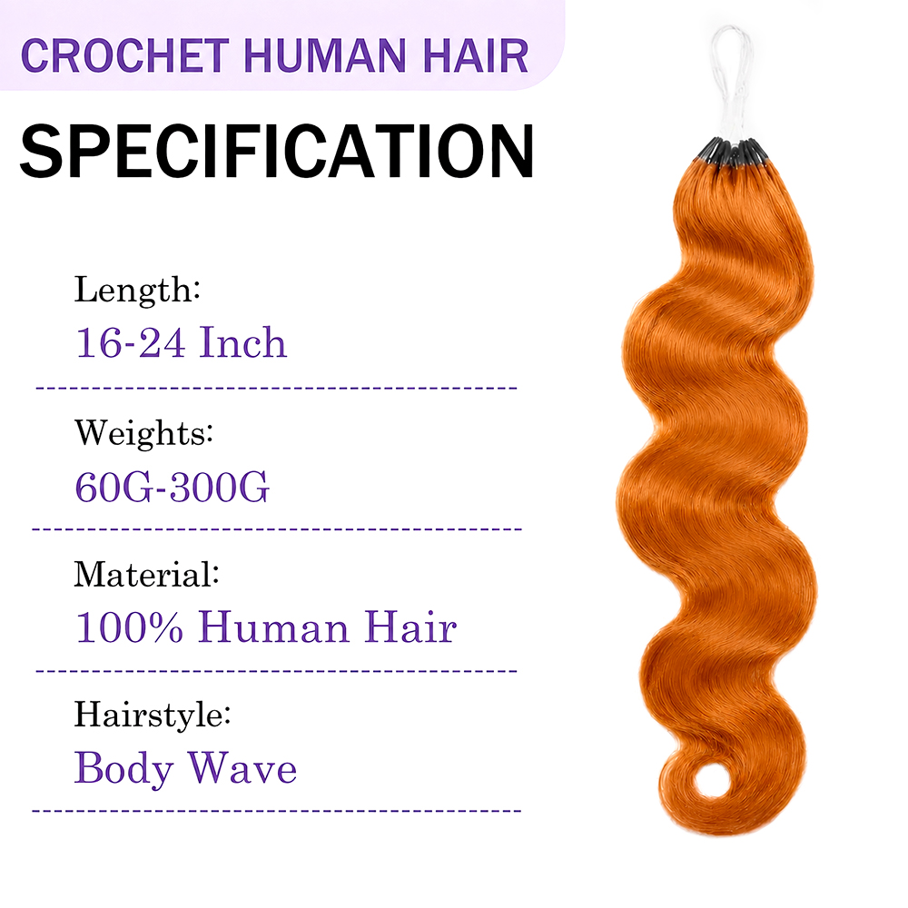 ผมถักโครเชต์แบบลอนคลื่นสีส้มขิ - Crochet Braiding Hair บทวิจารณ์และราคา